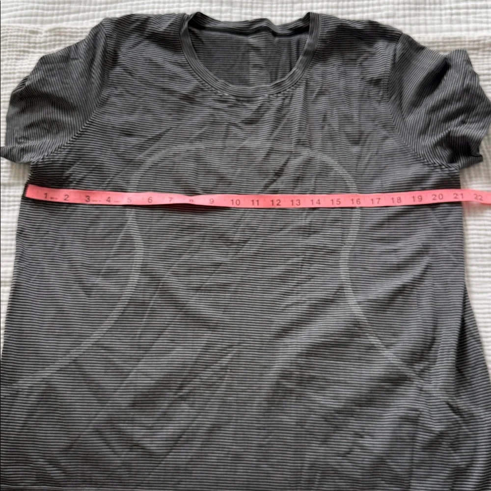 lululemon athletica Black Short Sleeve Striped Tee